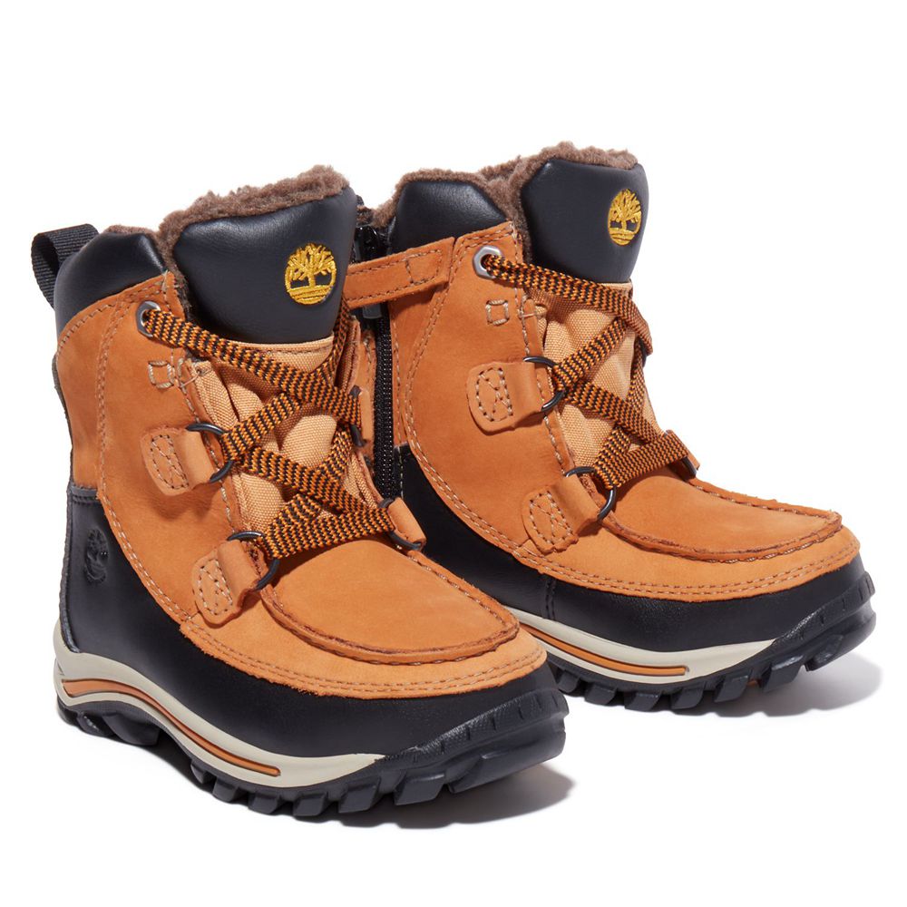 Timberland Μποτες Χιονιού Παιδικα Καφε/Μαυρα - Toddler Chillberg Waterproof - Greece 8350264-LI